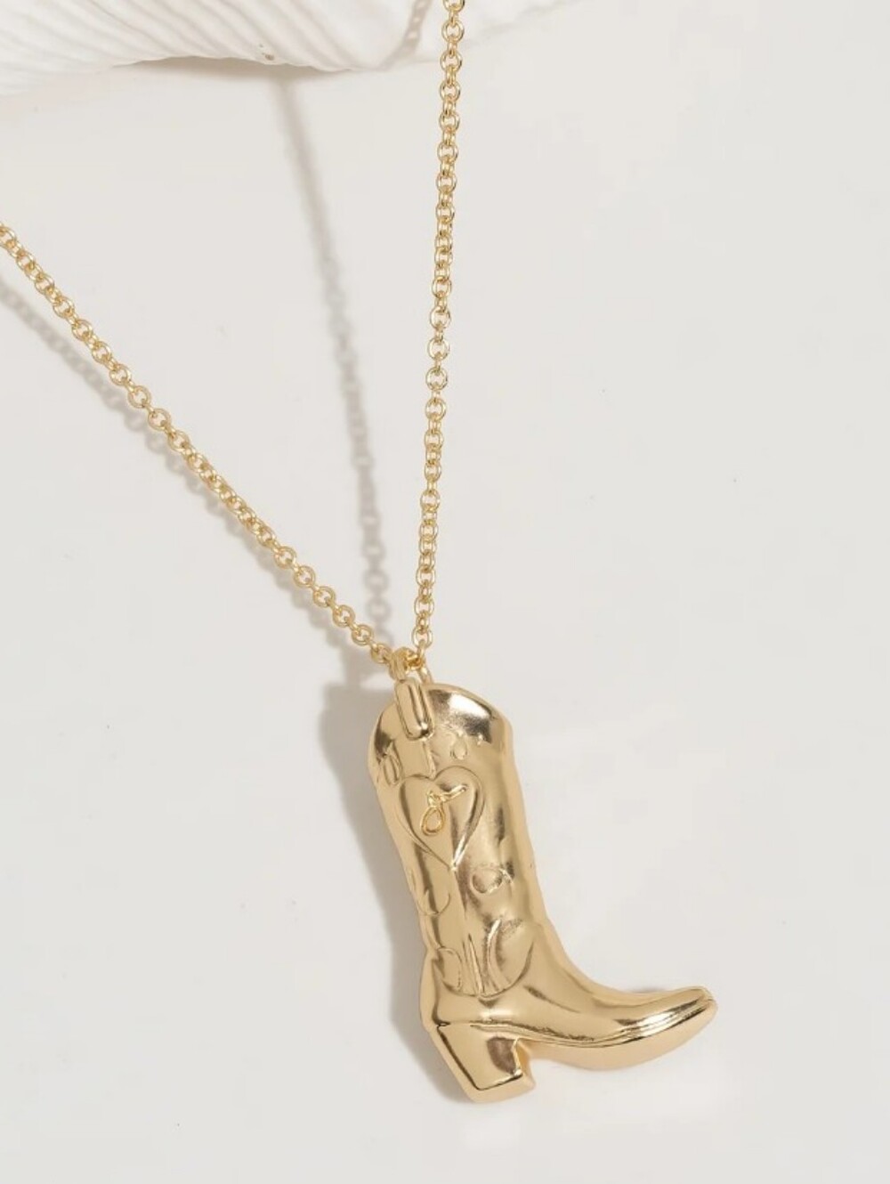Made For Walkin' 10k Gold Covered Boot Necklace James Michelle Cowboy 🤠 20-22"